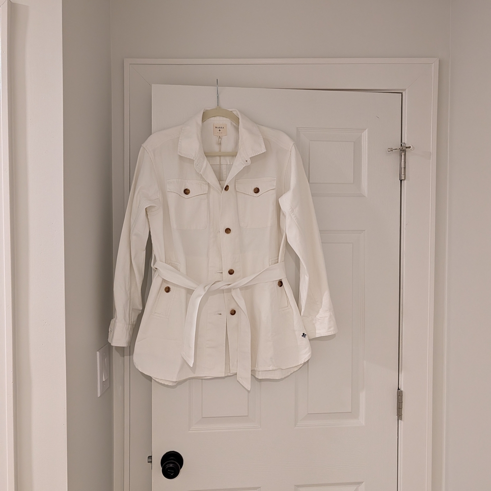 Ivory Denim Utility Jacket - Picture 2 of 3